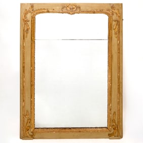 Louis XV Style Painted and Parcel Gilt Overmantel Mirror