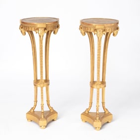 Pair of Neoclassical Style Giltwood Plant Stands
