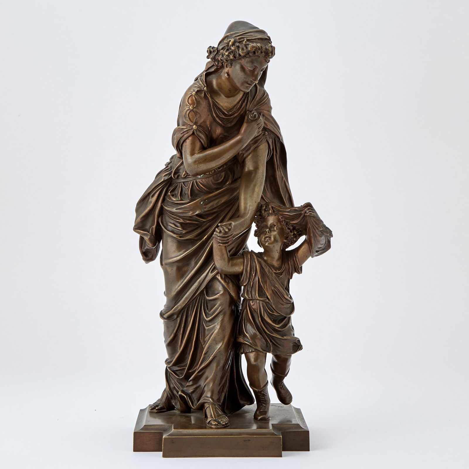 French Patinated Bronze Group of a Mother and Child Late 19th/early 20th century (1 of 5)