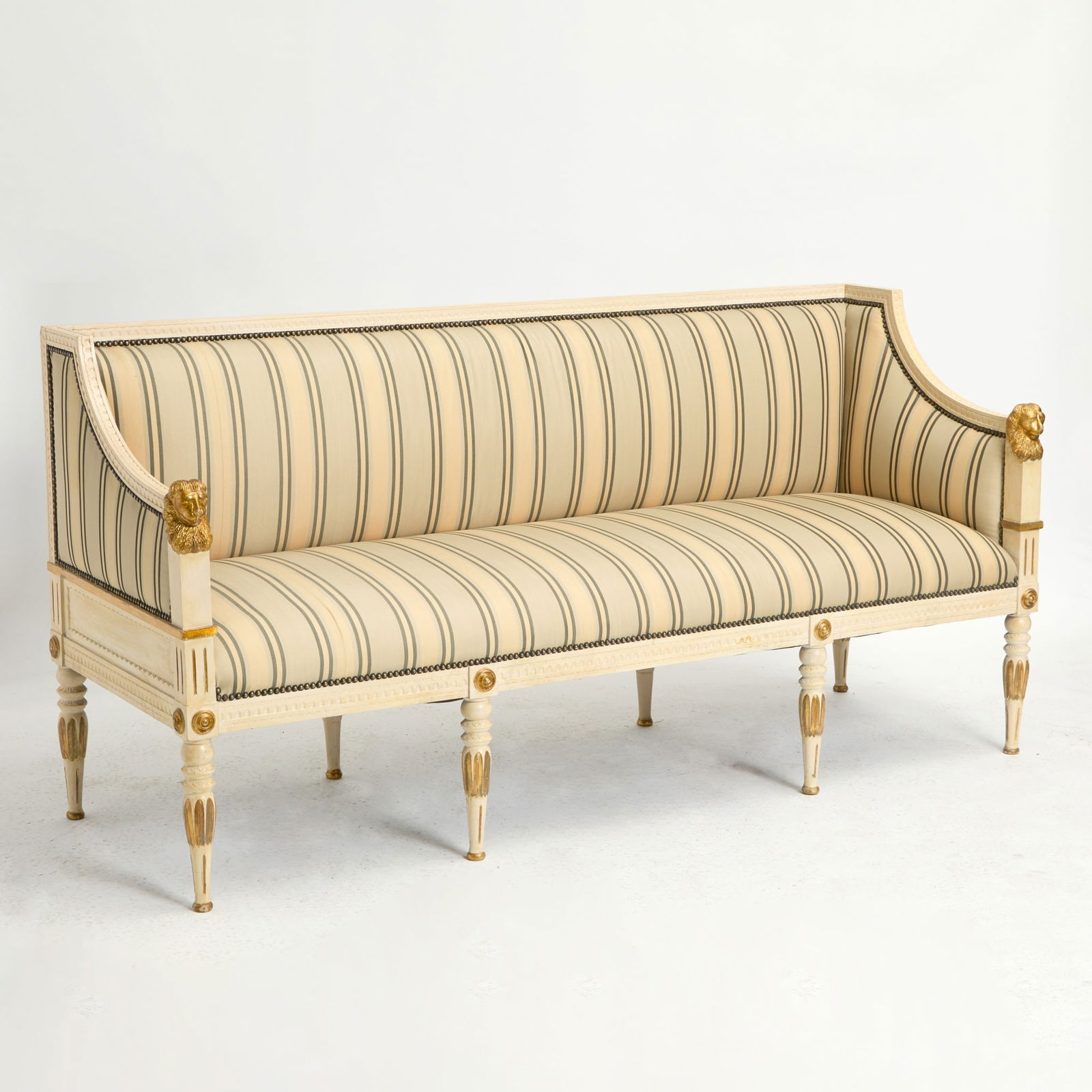 Continental Parcel Gilt White Painted Settee (1 of 3)
