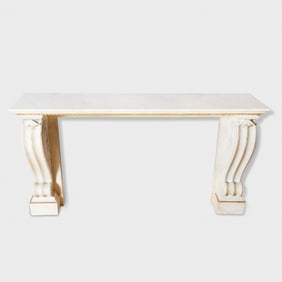 Neoclassical Style White Marble Console Table