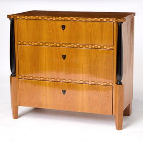 Biedermeier Inlaid Satinwood and Part Ebonized Chest of Drawers