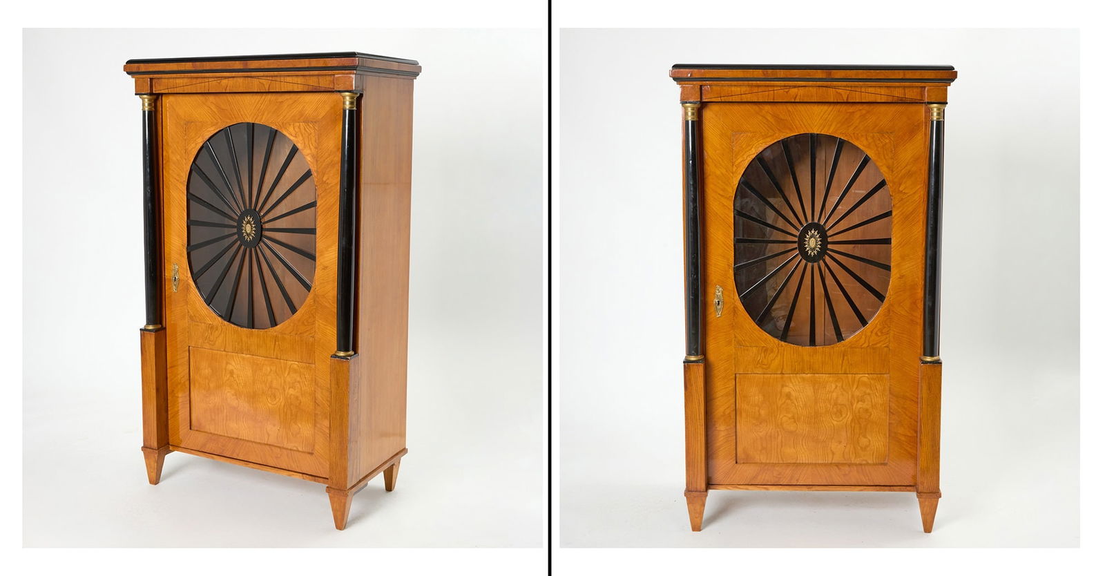 Pair of Biedermeier Fruitwood and Part Ebonized Cabinets (1 of 8)