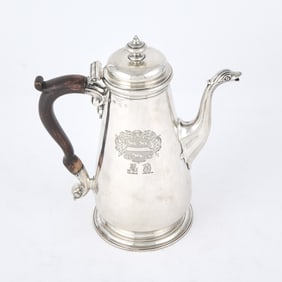 George II Sterling Silver Coffee Pot Thomas Whipham, London, 1751