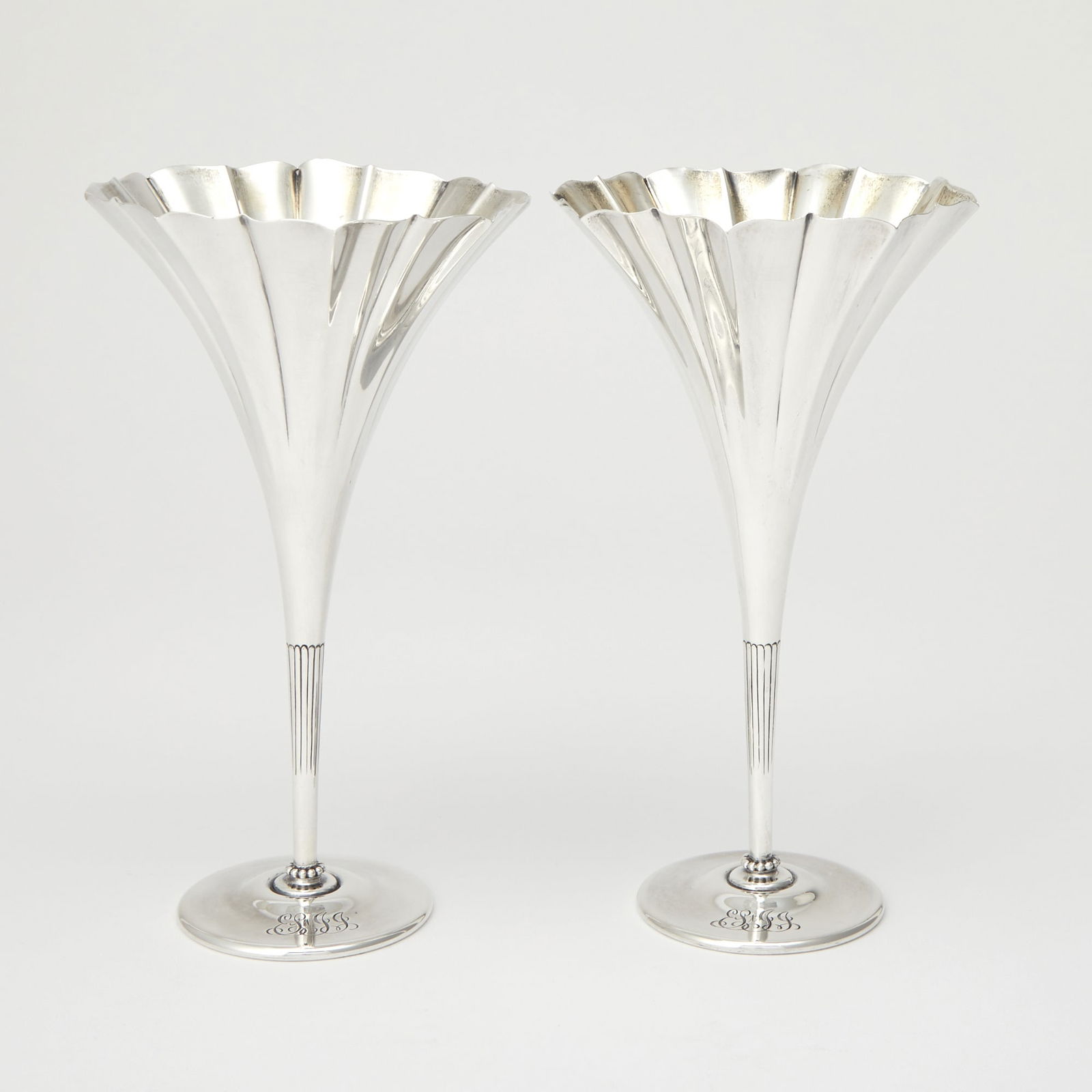 Pair of Tiffany & Co. Sterling Silver Trumpet Vases 1907-1938 (1 of 3)
