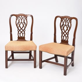 Pair of George III Mahogany Side Chairs Circa 1765