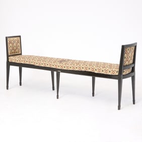 George III Paint Decorated Caned Settee