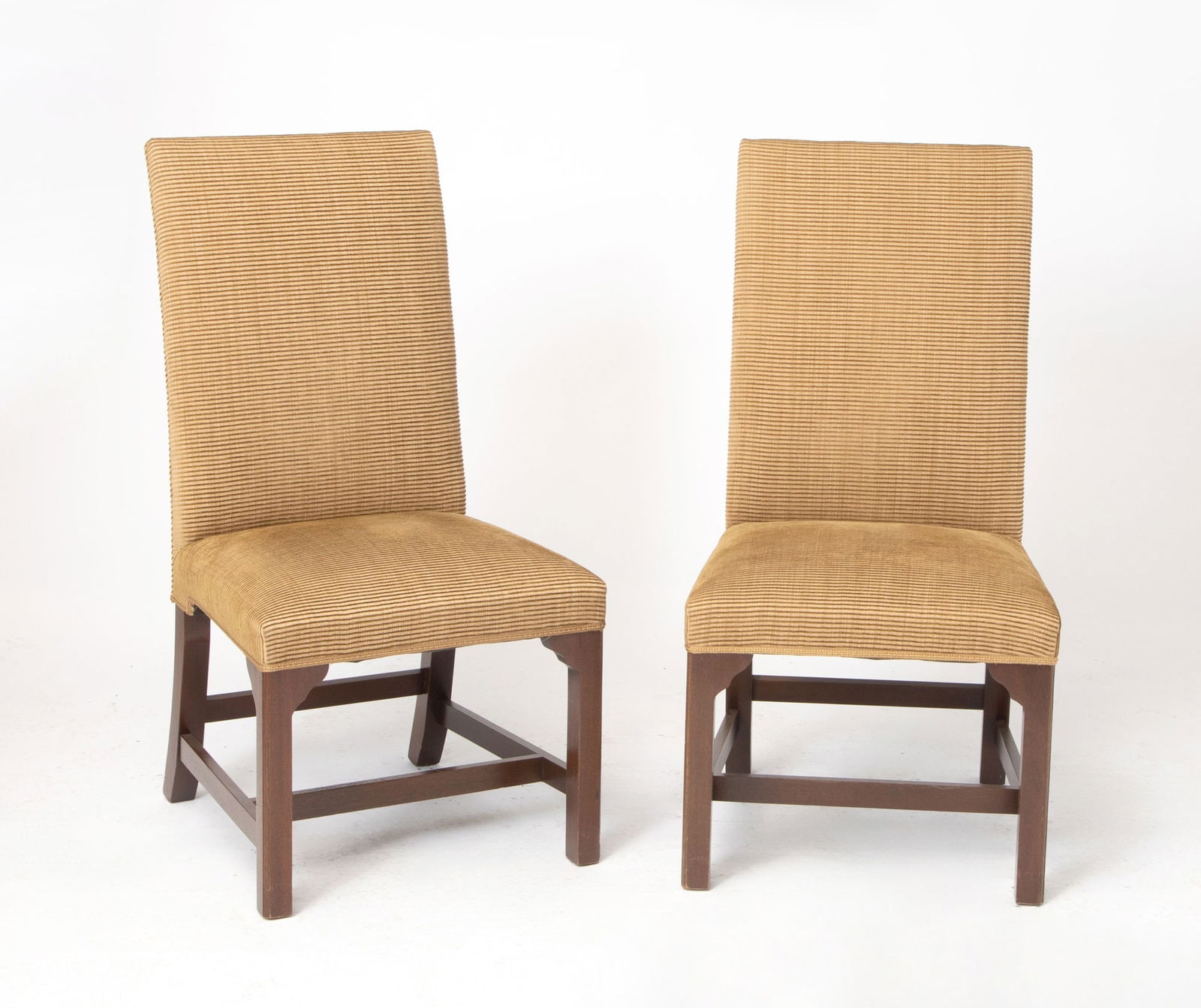 Set of Ten Georgian Style Mahogany Upholstered Dining Side Chairs (1 of 3)