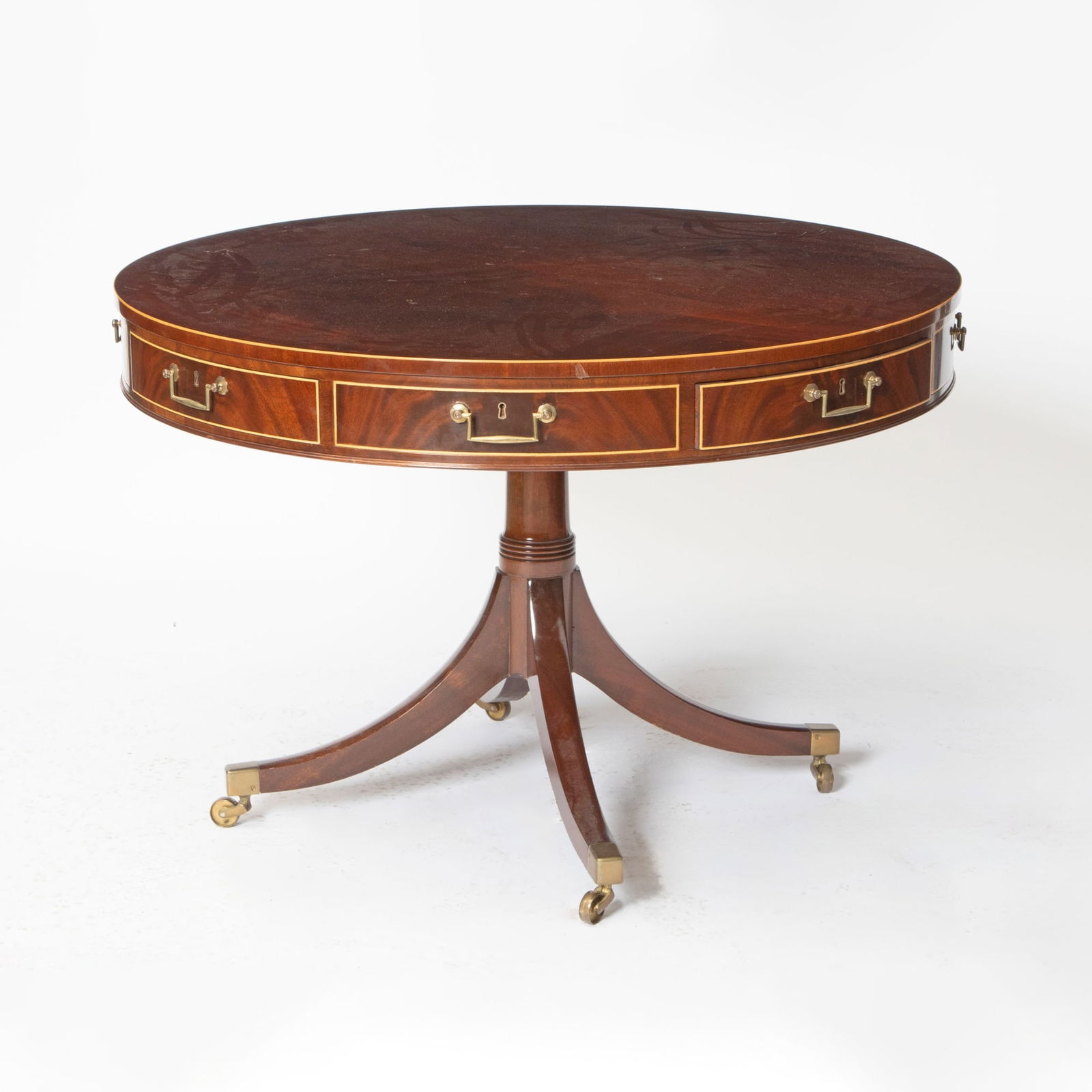 George III Style Mahogany Library Drum Table (1 of 2)