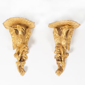 Pair of George II Style Giltwood Wall Brackets