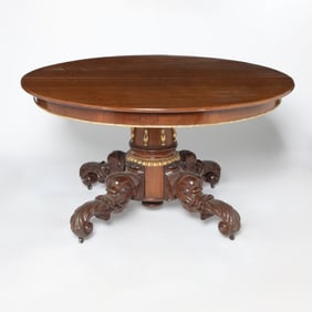 Regency Style Parcel-Gilt Mahogany Dining Table