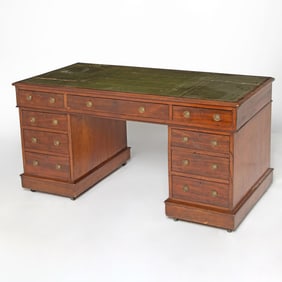Regency Style Mahogany Pedestal Desk