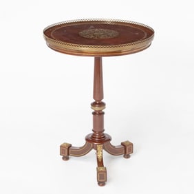 Regency Style Brass Inlaid Mahogany End Table