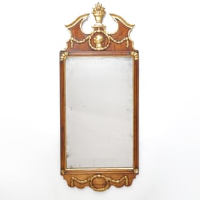 Classical Giltwood and Mahogany Pier Mirror