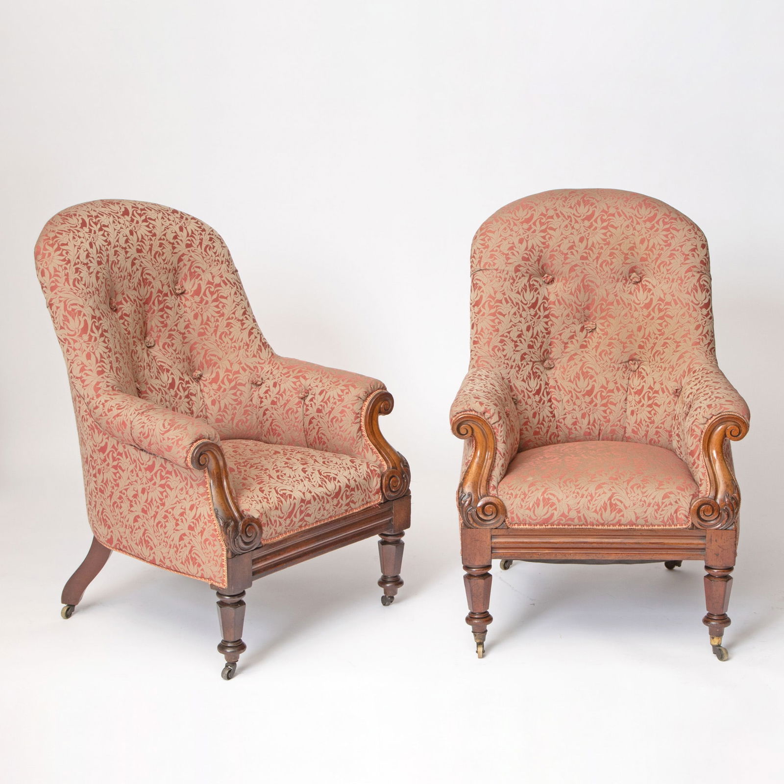 Pair of Late Regency Mahogany Upholstered Spoon Back Chairs (1 of 3)