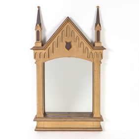 Gothic Style Painted Wood Mirror
