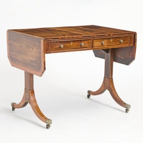 Regency Rosewood and Satinwood Banded Sofa Table Early 19th century