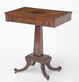 Regency Brass-Inlaid Rosewood Pedestal Table Circa 1800