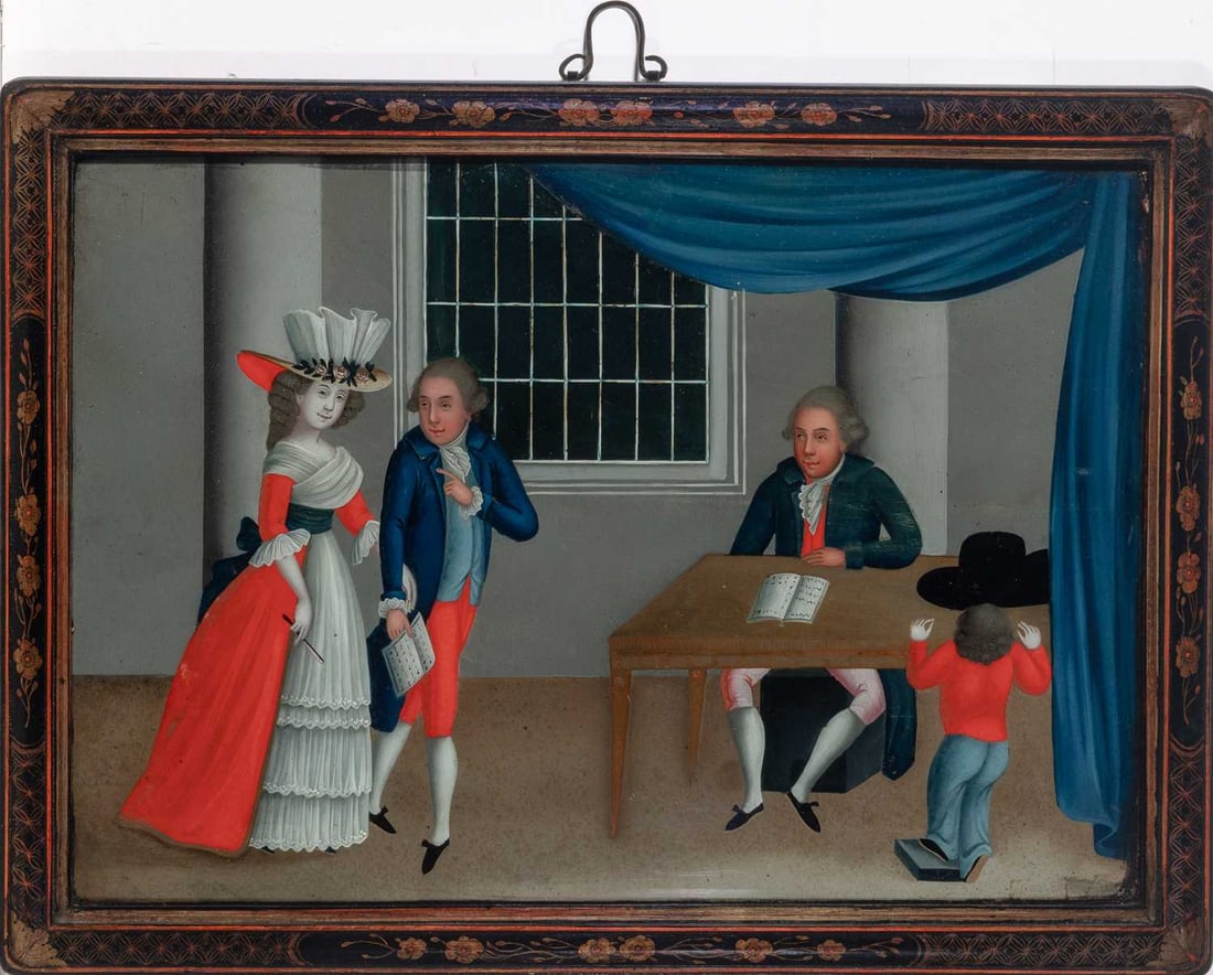 Chinese Export Reverse Glass European Subject Painting 18th Century (1 of 1)