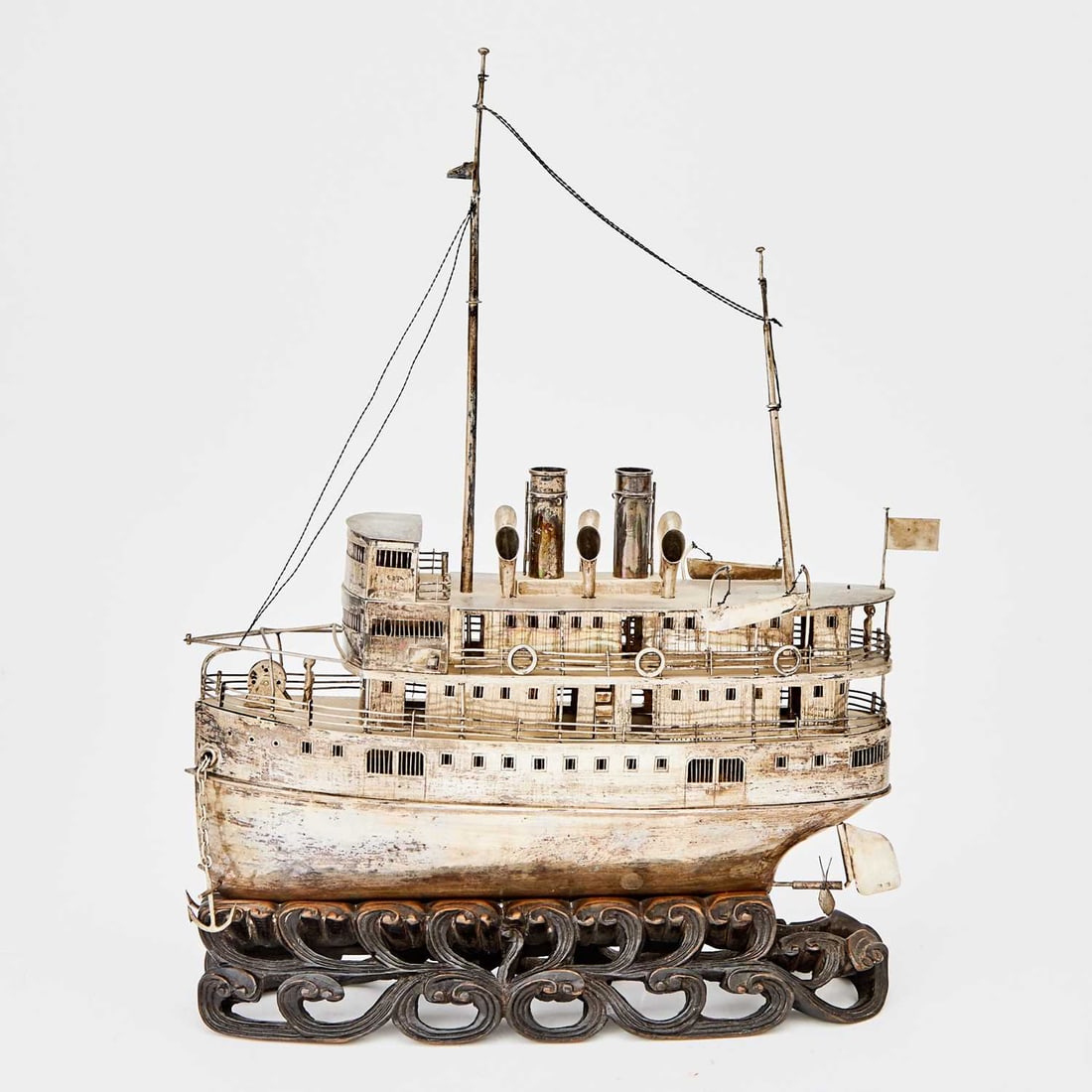 Chinese Silver Model of a Riverboat (1 of 6)