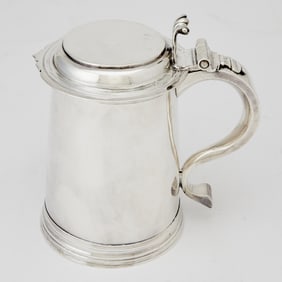 Queen Anne Sterling Silver Covered Tankard Richard Green, London, 1705