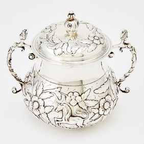 George III Sterling Silver Covered Porringer London, 1771