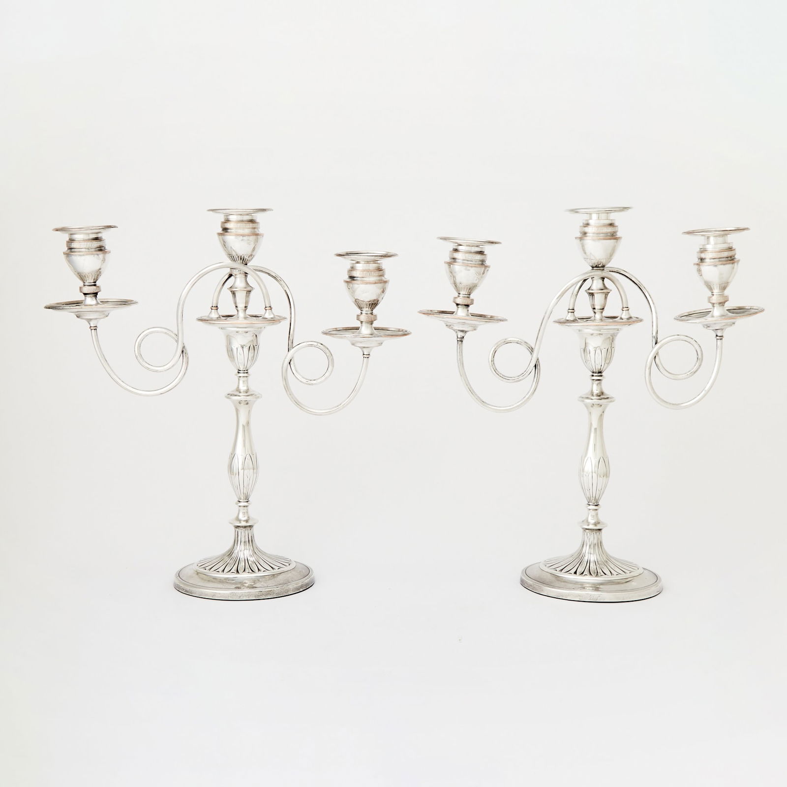 Pair of George III Sterling Silver Candlesticks with Silver Plated Branches (1 of 4)