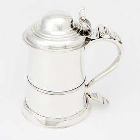 George III Sterling Silver Covered Tankard Jon King, London, 1771