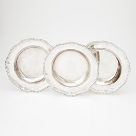 Three George III Sterling Silver Soup Plates James Young & Orlando Jackson, London, 1774