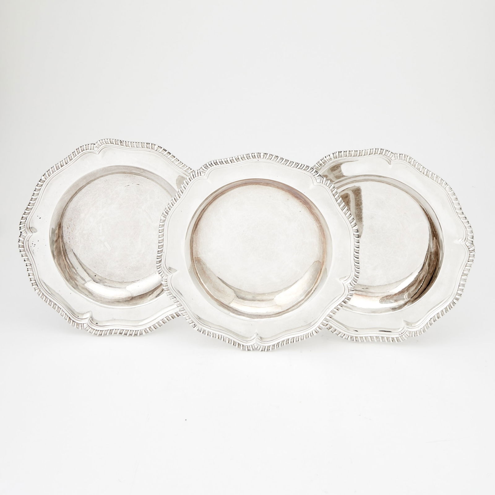 Three George III Sterling Silver Soup Plates James Young & Orlando Jackson, London, 1774 (1 of 5)