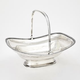George III Sterling Silver Cake Basket Naphthali Hart, London, 1813