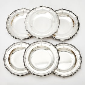 Set of Six George III Sterling Silver Soup Plates