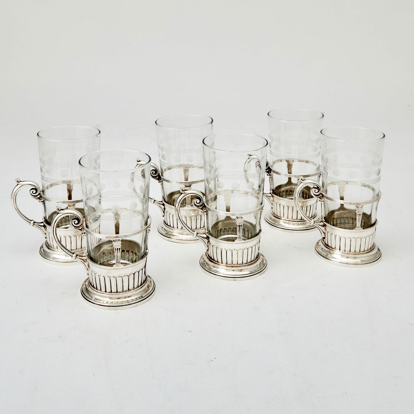 Set of Six Victorian Sterling Silver Tea Glass Holders Walter & John Barnard, London, 1880/1881 (1 of 6)
