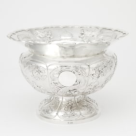 Chinese Export Sterling Silver Centerpiece Bowl Early 20th century, maker KSH