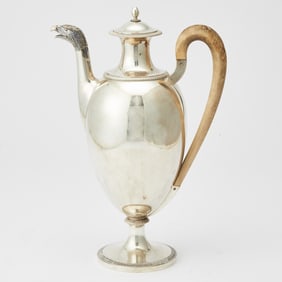 Italian Empire Silver Coffee Pot 19th Century