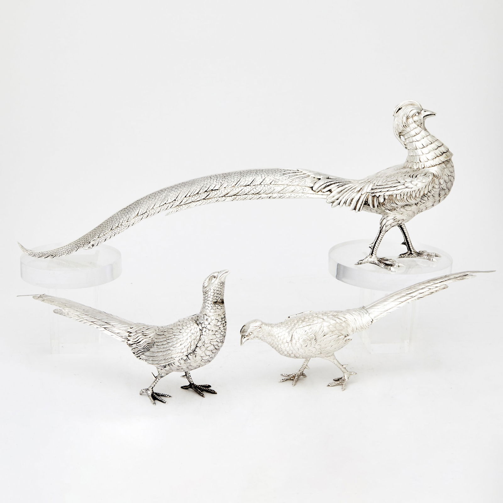 Three French Silver Figures of Pheasants Early 20th century (1 of 5)