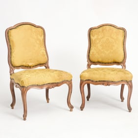 Pair of Louis XV Beechwood Side Chairs by Matthieu de Bauve