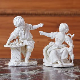 Pair of Sèvres Biscuit Porcelain Figures