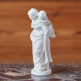 French Biscuit Porcelain Group of a Mother and Child
