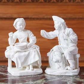 Pair of Sèvres Biscuit Porcelain Figures, 'La Mageuse De Bouille' and 'Le Trempeur des Mouillet