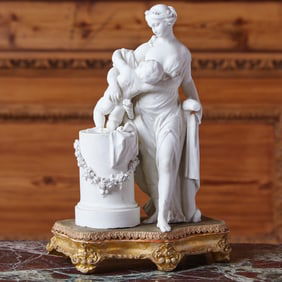 Sèvres Biscuit Porcelain Figure Group, 'L'Amour Nourri Par L'Espérance