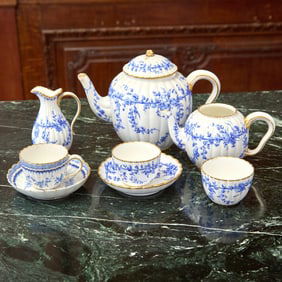 Group of Sèvres Porcelain Camaieu Blue Fluted Teawares