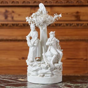 Paris (Locre) Biscuit Porcelain Figure Group of a Hunter and Companions