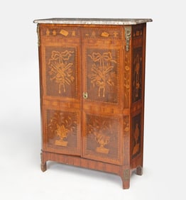 Louis XVI Gilt-Bronze Mounted Kingwood, Amaranth and Fruitwood Marquetry Inlaid Armoire
