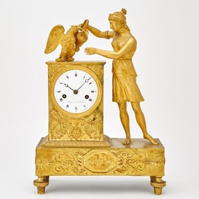 Restauration Ormolu Figural Mantel Clock
