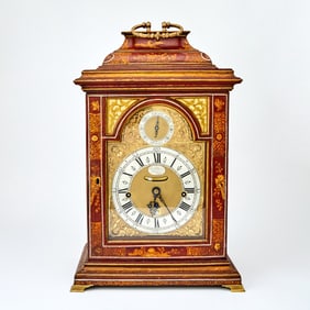 George II Red Lacquer Bracket Clock