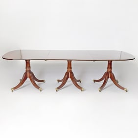 George III Mahogany Triple-Pedestal Dining Table