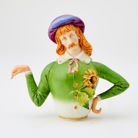 James Hadley for Royal Worcester Porcelain Co. Aesthetic Movement Oscar Wilde Porcelain Teapot