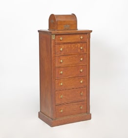 Victorian Oak Wellington Chest of Drawers