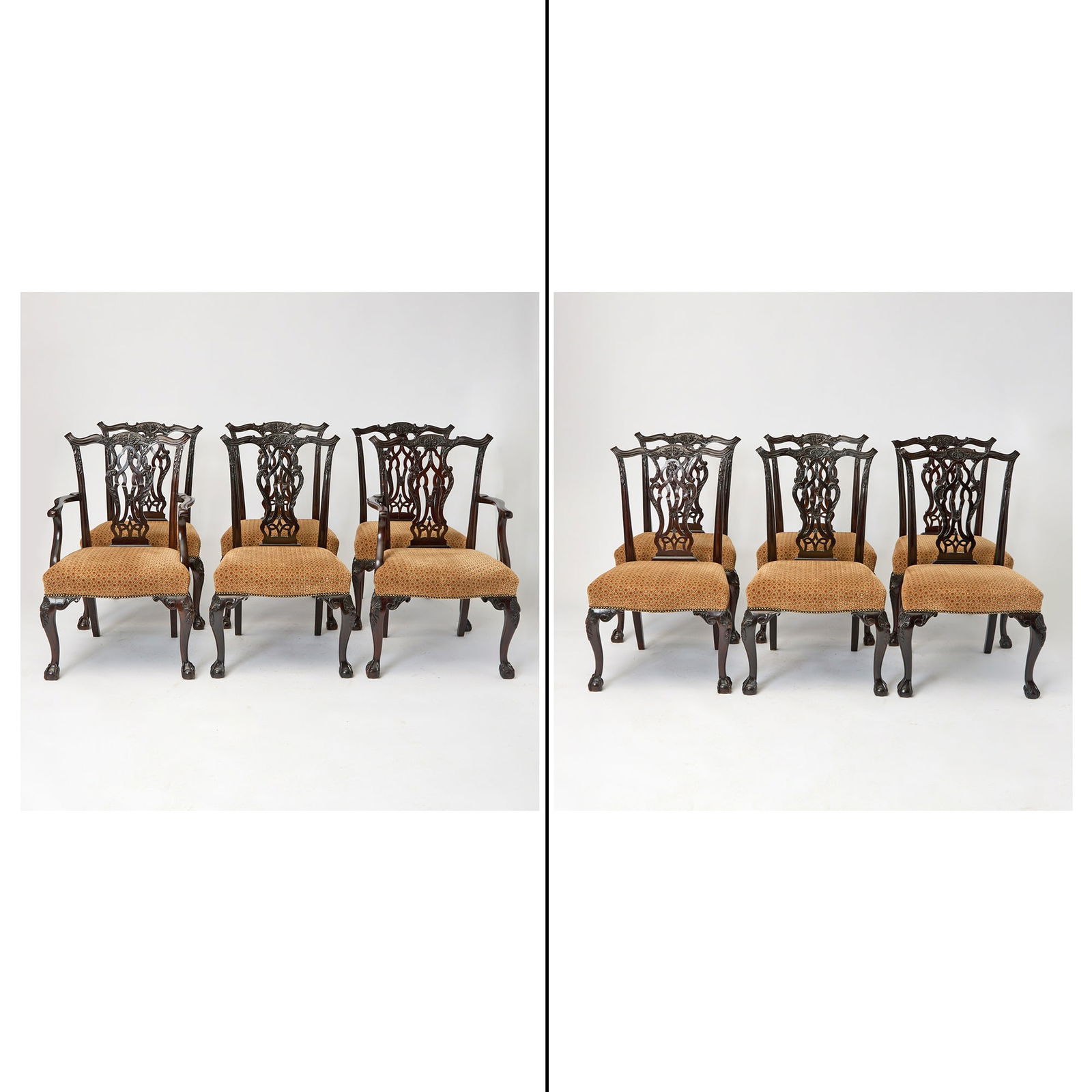 Set of Twelve George II Style Mahogany Dining Chairs (1 of 8)